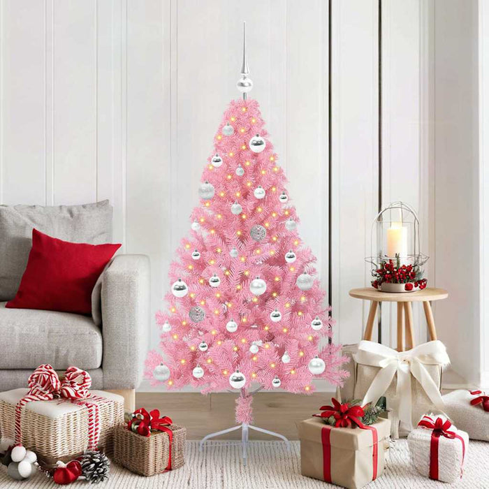 Pom de Crăciun artificial pre-iluminat Roz 150 cm PVC - WALTI WALTI