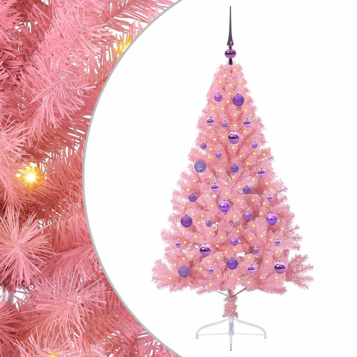Pom de Crăciun artificial pre-iluminat Roz 150 cm PVC - WALTI WALTI