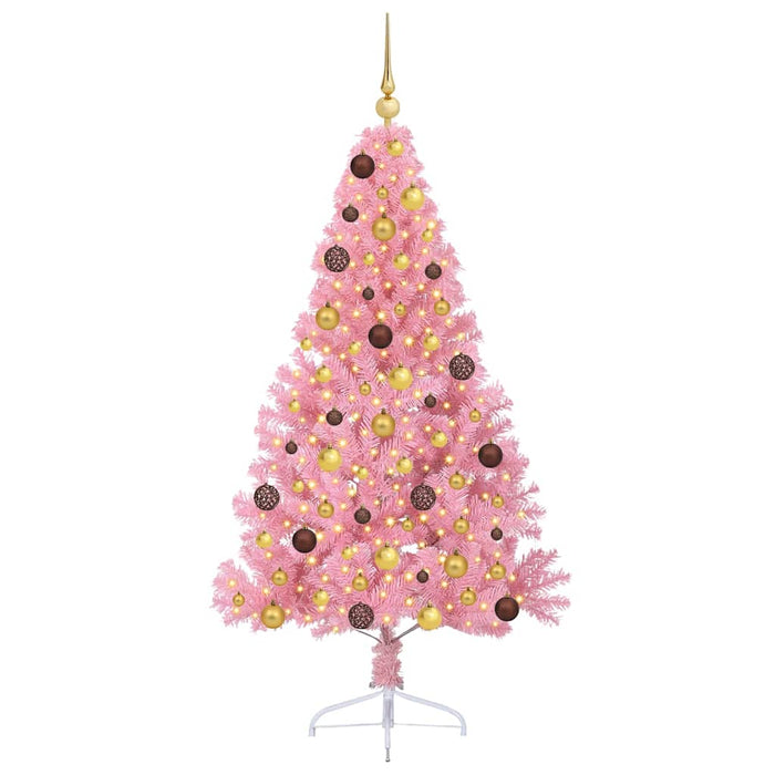 Pom de Crăciun artificial pre-iluminat Roz 180 cm PVC WALTI