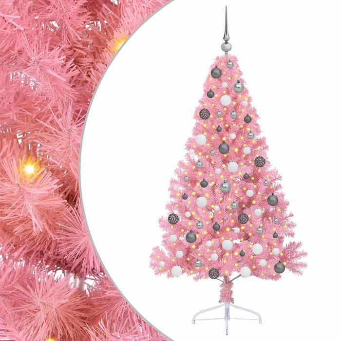 Pom de Crăciun artificial pre-iluminat Roz 180 cm PVC - WALTI WALTI