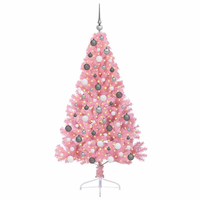 Pom de Crăciun artificial pre-iluminat Roz 180 cm PVC - WALTI WALTI
