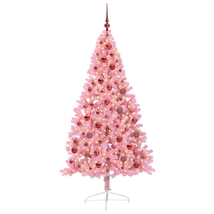 Pom de Crăciun artificial pre-iluminat Roz 180 cm PVC - WALTI WALTI