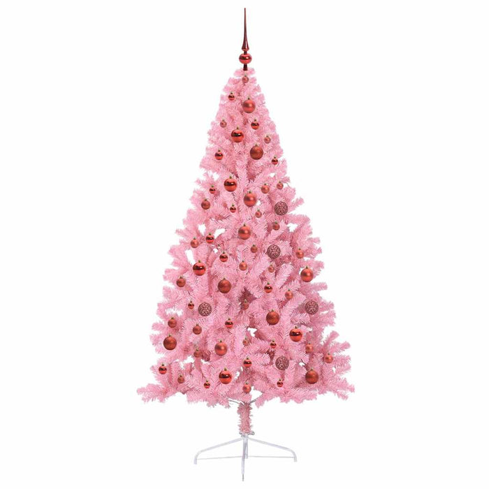 Pom de Crăciun artificial pre-iluminat Roz 180 cm PVC - WALTI WALTI