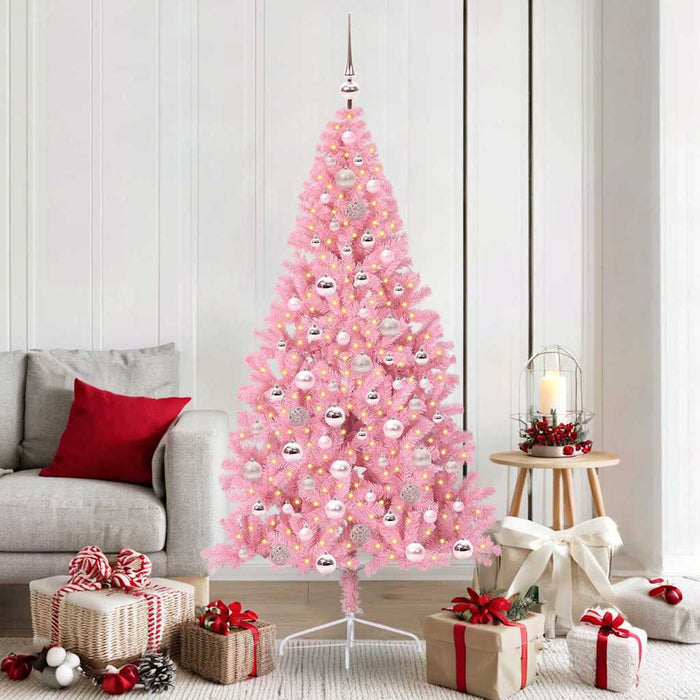 Pom de Crăciun artificial pre-iluminat Roz 180 cm PVC - WALTI WALTI