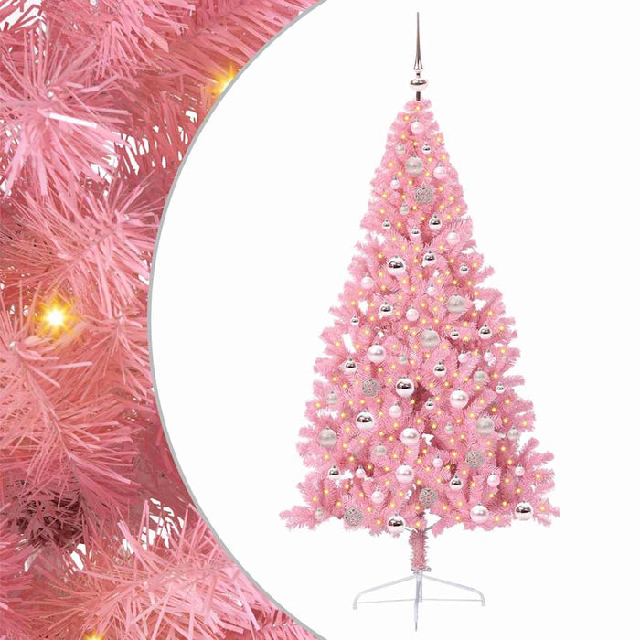 Pom de Crăciun artificial pre-iluminat Roz 180 cm PVC - WALTI WALTI