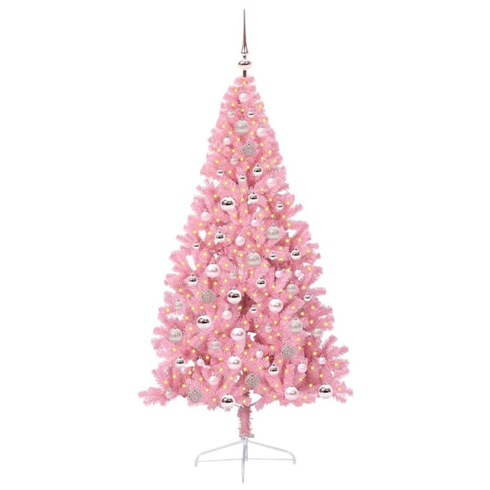 Pom de Crăciun artificial pre-iluminat Roz 180 cm PVC - WALTI WALTI