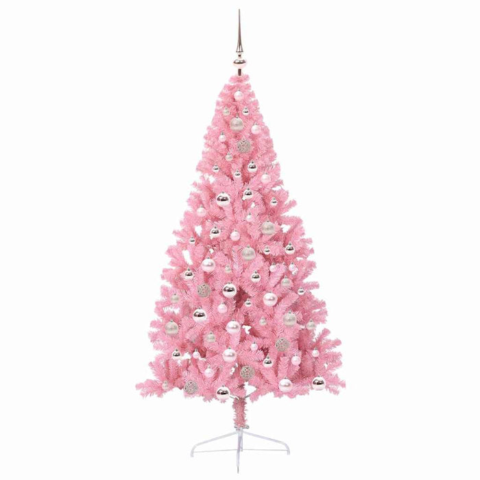 Pom de Crăciun artificial pre-iluminat Roz 180 cm PVC - WALTI WALTI