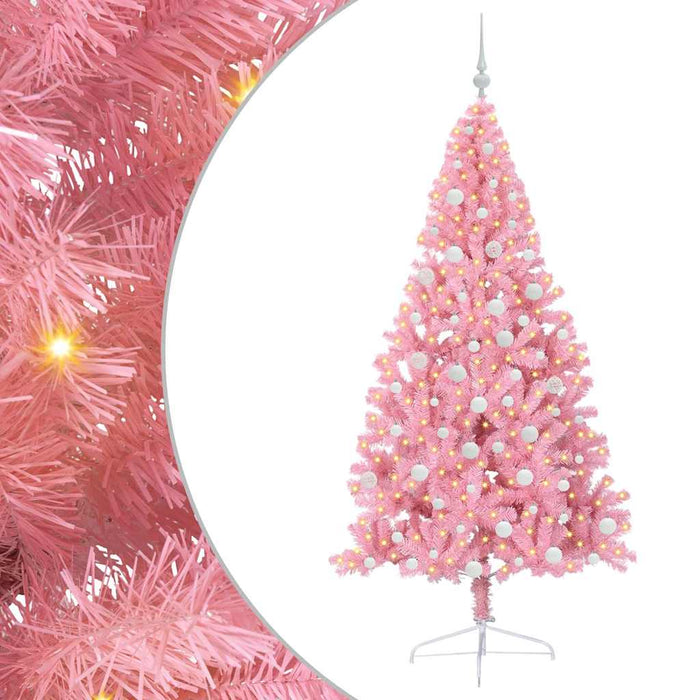 Pom de Crăciun artificial pre-iluminat Roz 180 cm PVC - WALTI WALTI
