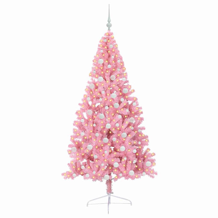 Pom de Crăciun artificial pre-iluminat Roz 180 cm PVC - WALTI WALTI