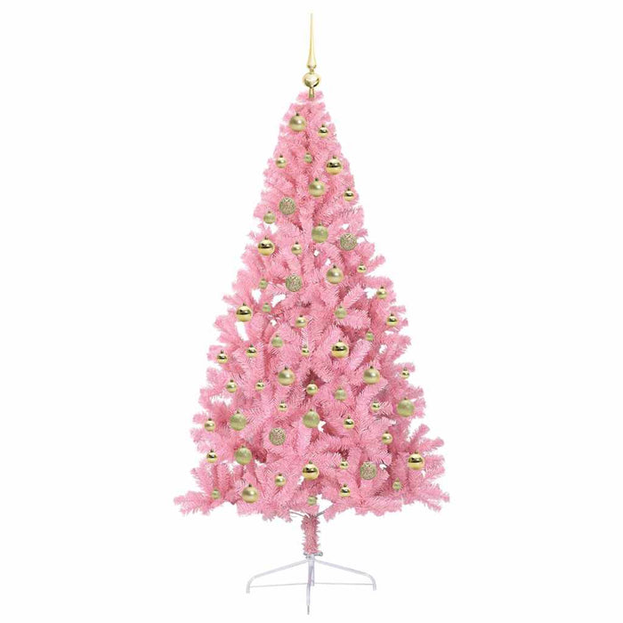 Pom de Crăciun artificial pre-iluminat Roz 180 cm PVC WALTI