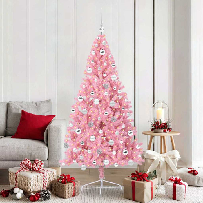 Pom de Crăciun artificial pre-iluminat Roz 180 cm PVC - WALTI WALTI