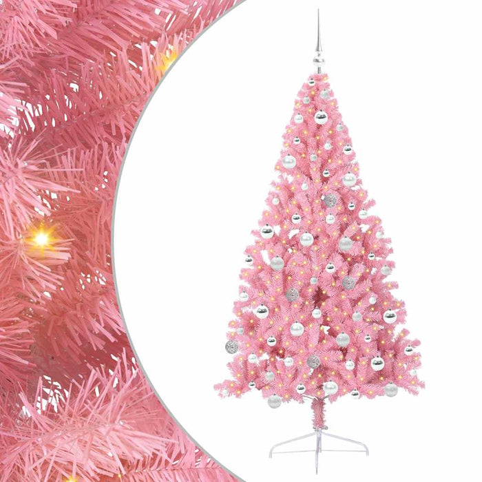 Pom de Crăciun artificial pre-iluminat Roz 180 cm PVC - WALTI WALTI