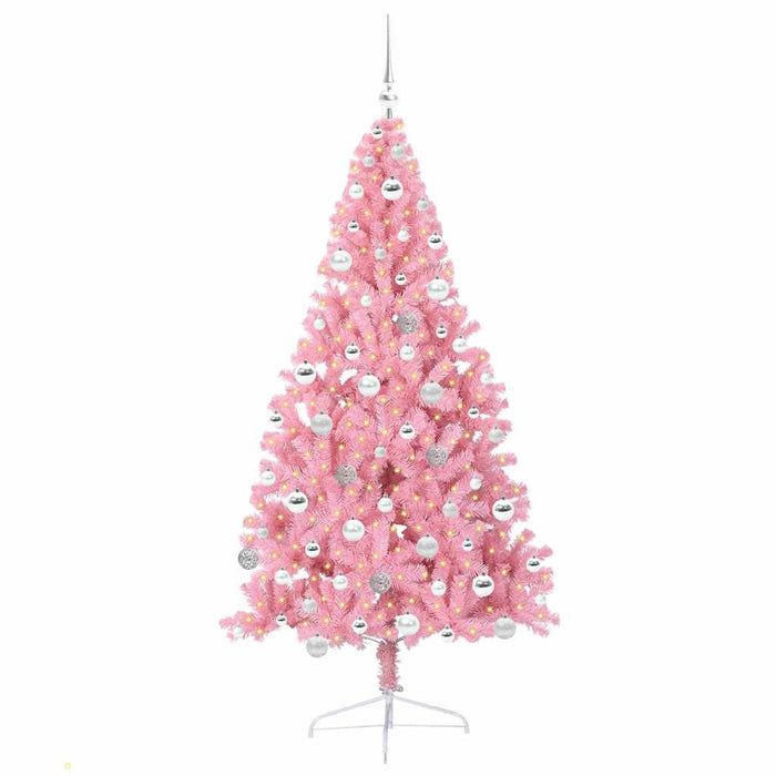 Pom de Crăciun artificial pre-iluminat Roz 180 cm PVC - WALTI WALTI
