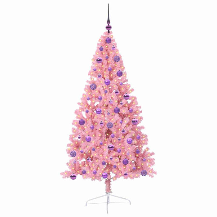 Pom de Crăciun artificial pre-iluminat Roz 180 cm PVC - WALTI WALTI