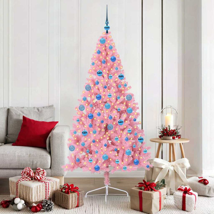 Pom de Crăciun artificial pre-iluminat Roz 180 cm PVC - WALTI WALTI