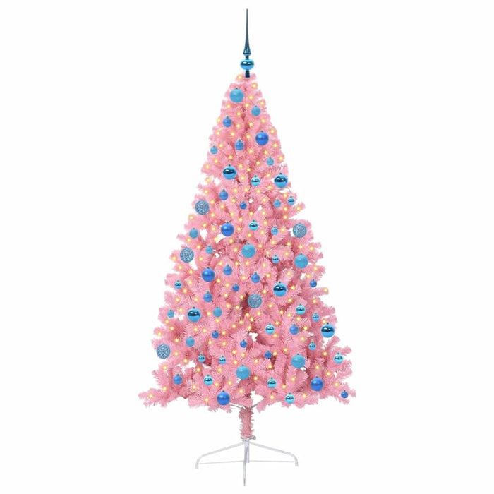 Pom de Crăciun artificial pre-iluminat Roz 180 cm PVC - WALTI WALTI