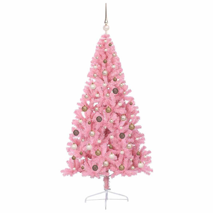 Pom de Crăciun artificial pre-iluminat Roz 210 cm PVC WALTI