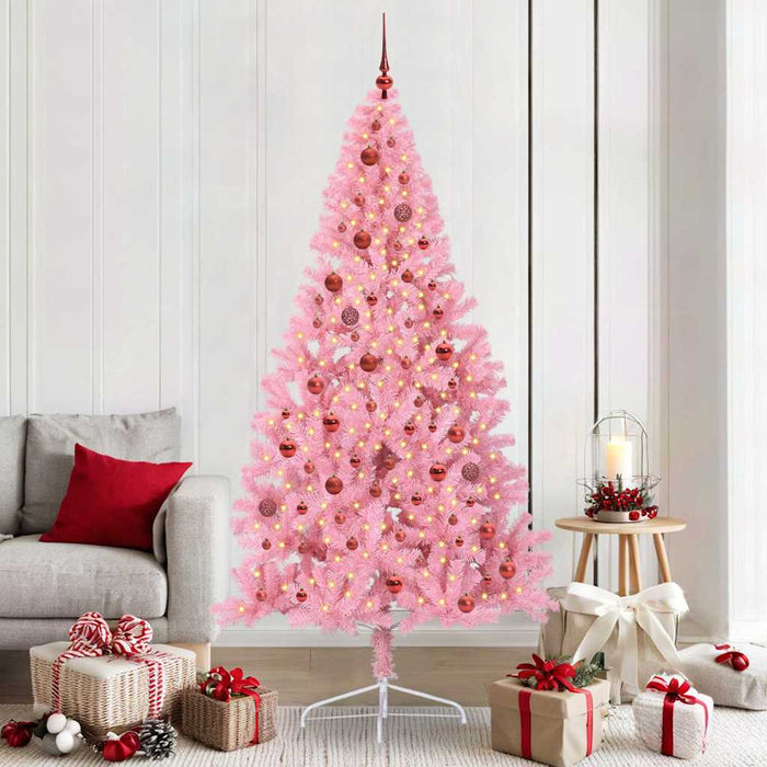 Pom de Crăciun artificial pre-iluminat Roz 210 cm PVC WALTI