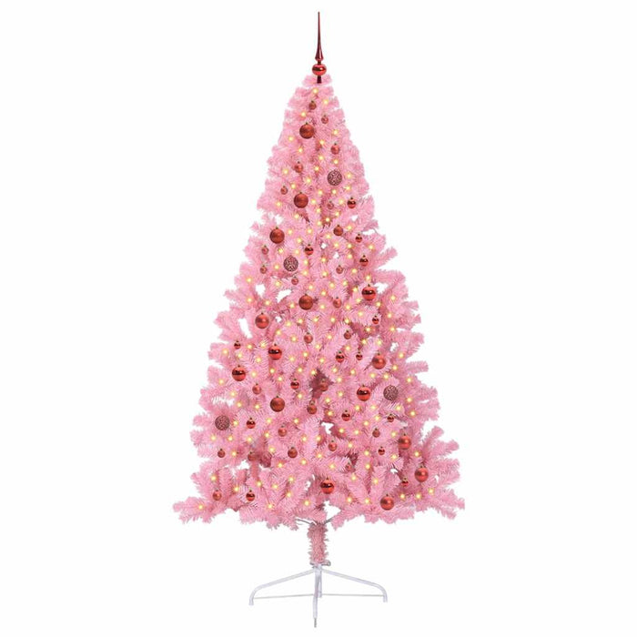 Pom de Crăciun artificial pre-iluminat Roz 210 cm PVC WALTI