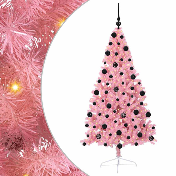 Pom de Crăciun artificial pre-iluminat Roz 210 cm PVC WALTI