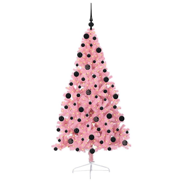 Pom de Crăciun artificial pre-iluminat Roz 210 cm PVC WALTI