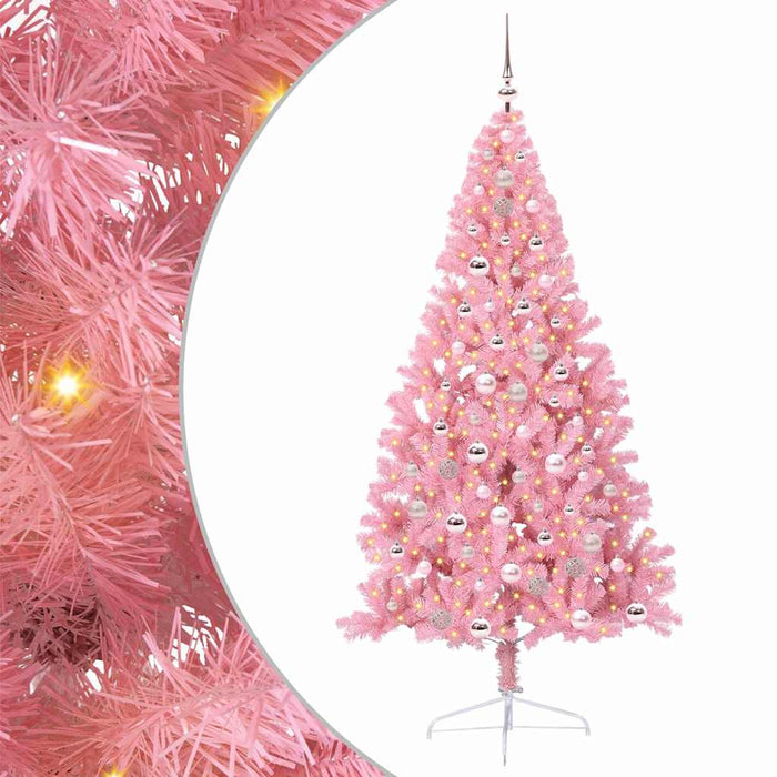 Pom de Crăciun artificial pre-iluminat Roz 210 cm PVC WALTI