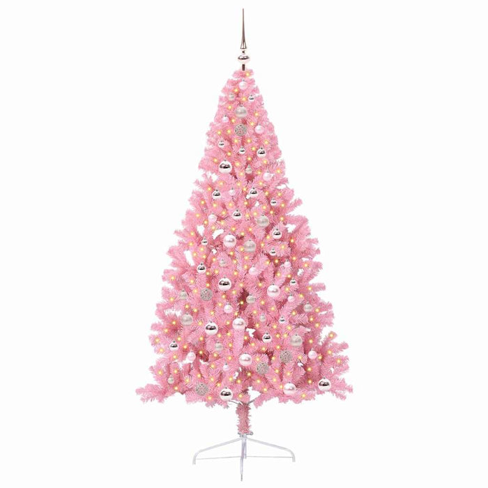 Pom de Crăciun artificial pre-iluminat Roz 210 cm PVC WALTI