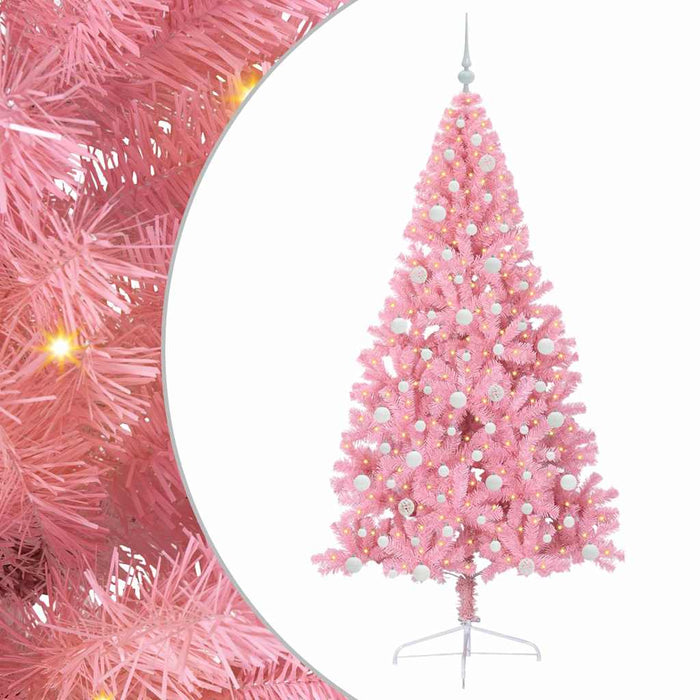 Pom de Crăciun artificial pre-iluminat Roz 210 cm PVC WALTI
