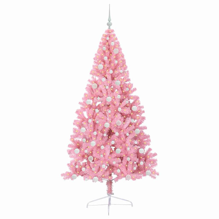 Pom de Crăciun artificial pre-iluminat Roz 210 cm PVC WALTI