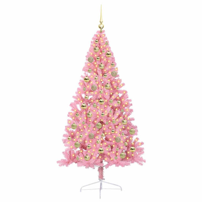 Pom de Crăciun artificial pre-iluminat Roz 210 cm PVC - WALTI WALTI