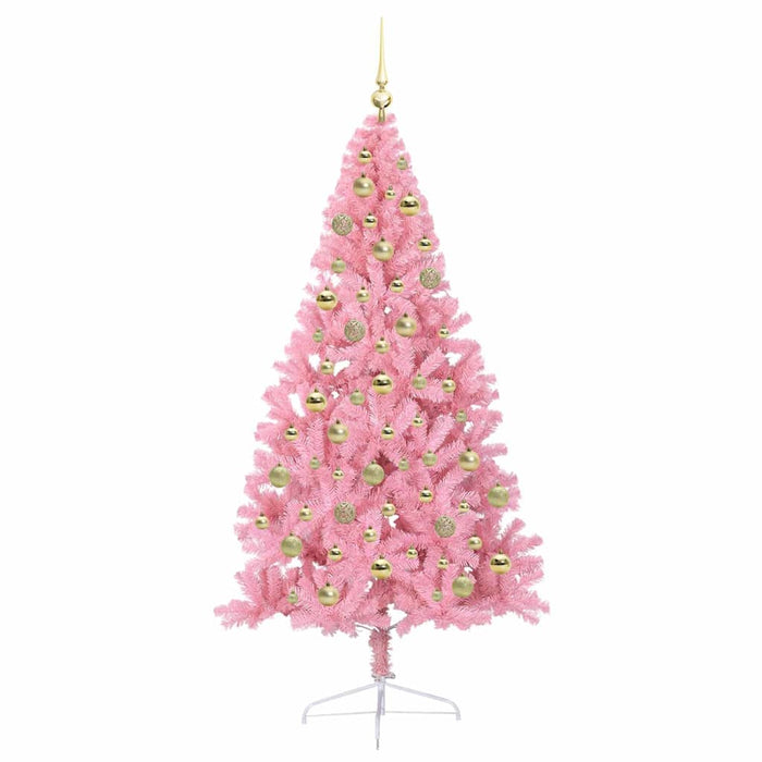Pom de Crăciun artificial pre-iluminat Roz 210 cm PVC - WALTI WALTI
