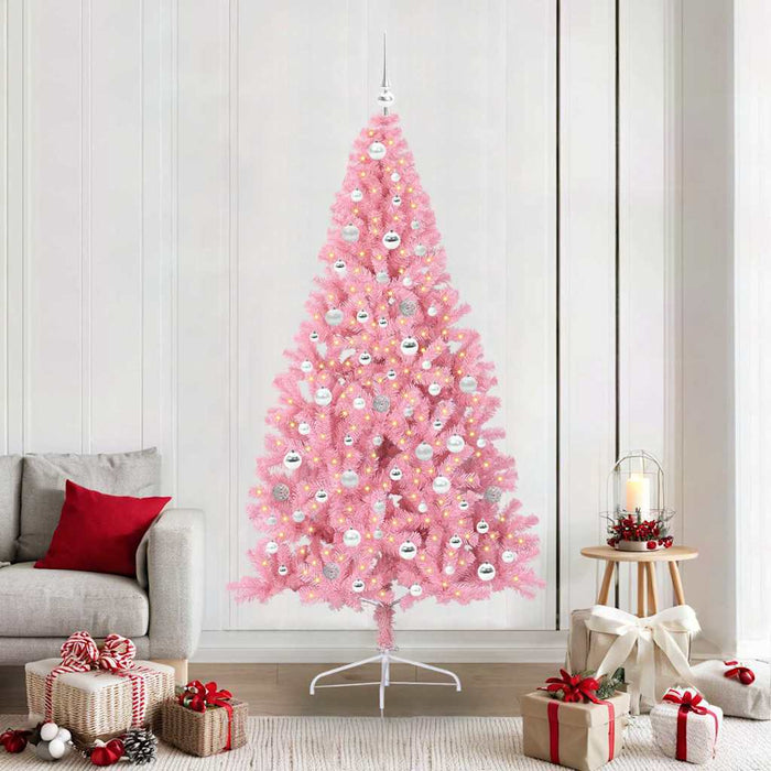 Pom de Crăciun artificial pre-iluminat Roz 210 cm PVC WALTI