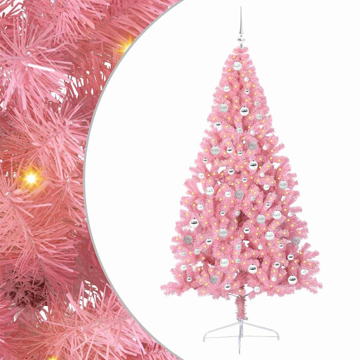 Pom de Crăciun artificial pre-iluminat Roz 210 cm PVC WALTI