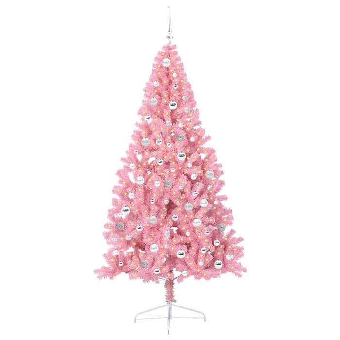 Pom de Crăciun artificial pre-iluminat Roz 210 cm PVC WALTI