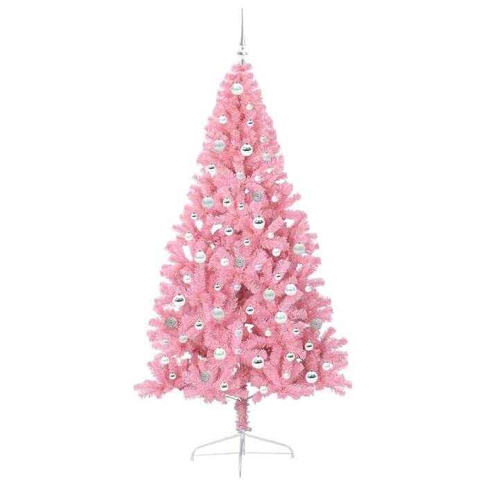 Pom de Crăciun artificial pre-iluminat Roz 210 cm PVC WALTI