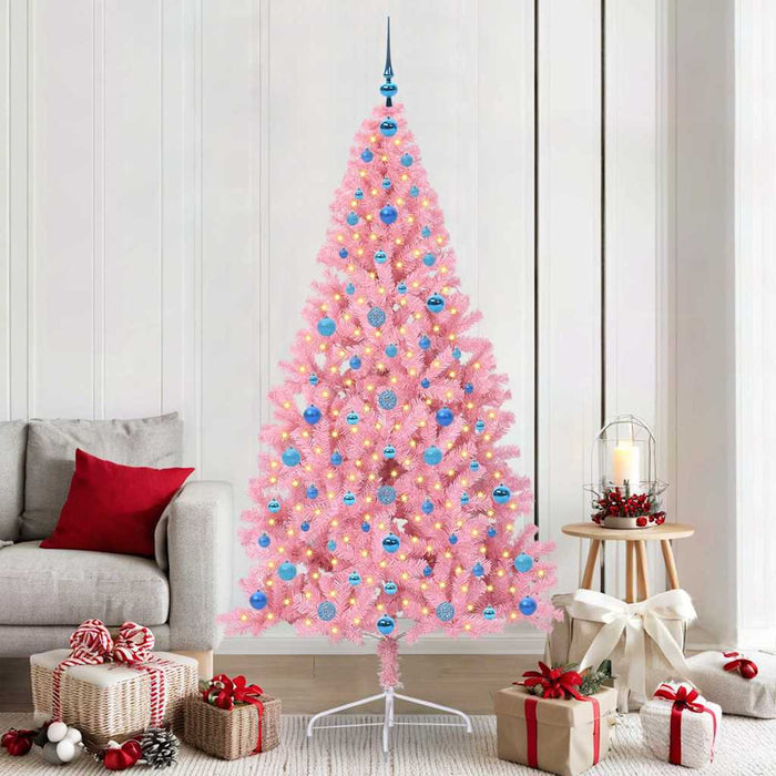 Pom de Crăciun artificial pre-iluminat Roz 210 cm PVC WALTI