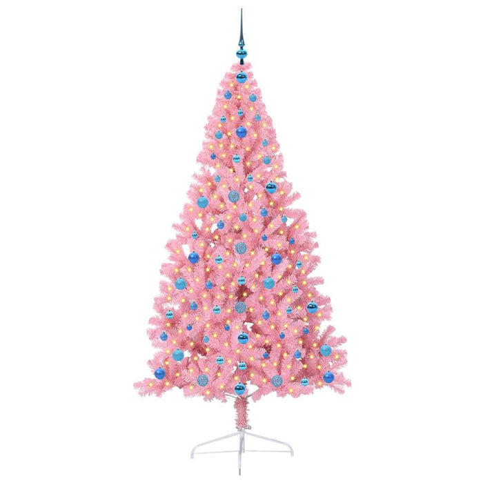 Pom de Crăciun artificial pre-iluminat Roz 210 cm PVC WALTI