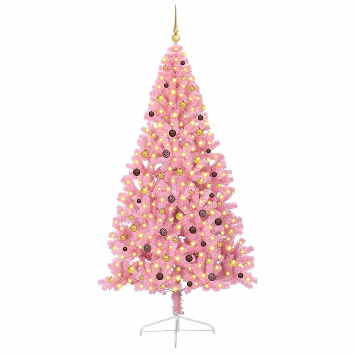 Pom de Crăciun artificial pre-iluminat Roz 240 cm PVC WALTI