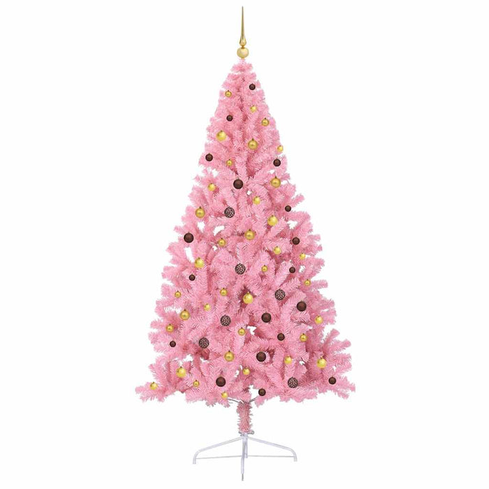 Pom de Crăciun artificial pre-iluminat Roz 240 cm PVC WALTI
