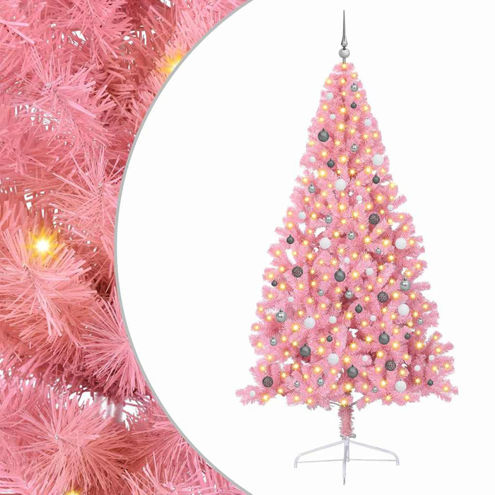 Pom de Crăciun artificial pre-iluminat Roz 240 cm PVC - WALTI WALTI