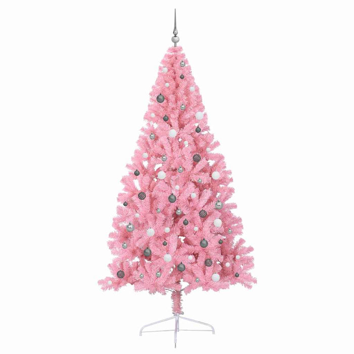 Pom de Crăciun artificial pre-iluminat Roz 240 cm PVC - WALTI WALTI