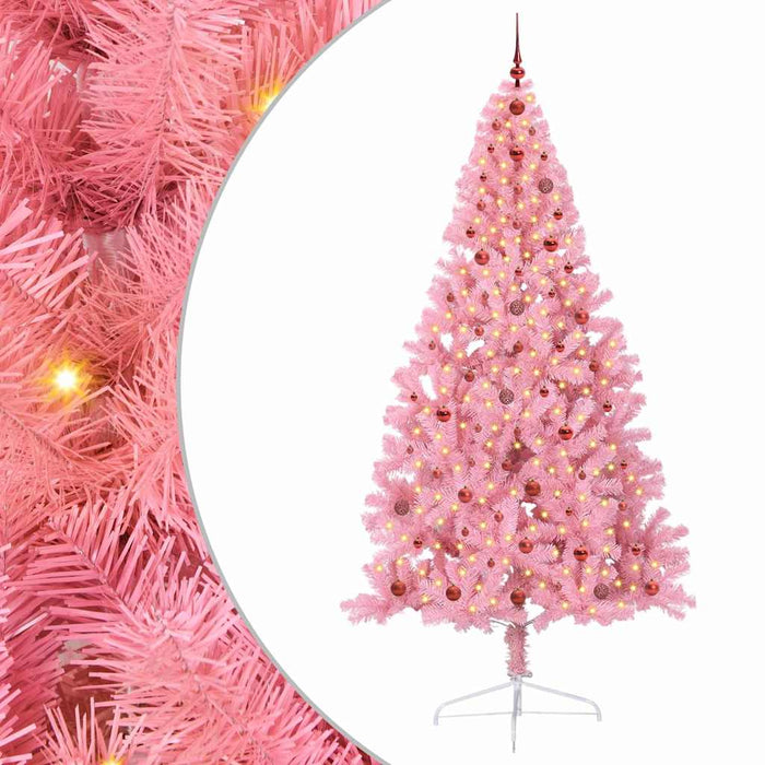 Pom de Crăciun artificial pre-iluminat Roz 240 cm PVC - WALTI WALTI