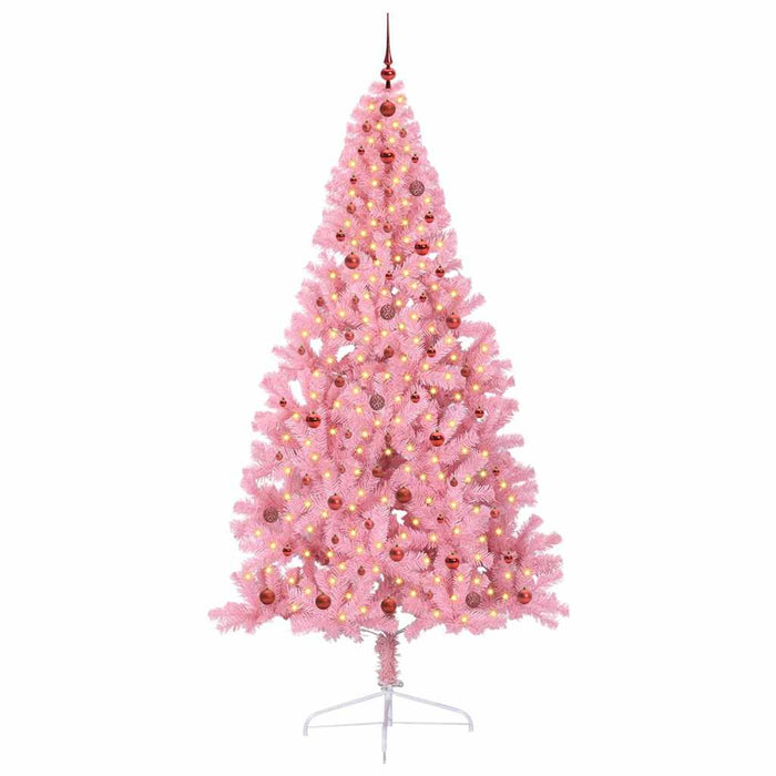 Pom de Crăciun artificial pre-iluminat Roz 240 cm PVC - WALTI WALTI