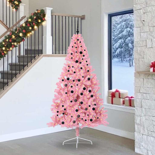Pom de Crăciun artificial pre-iluminat Roz 240 cm PVC - WALTI WALTI