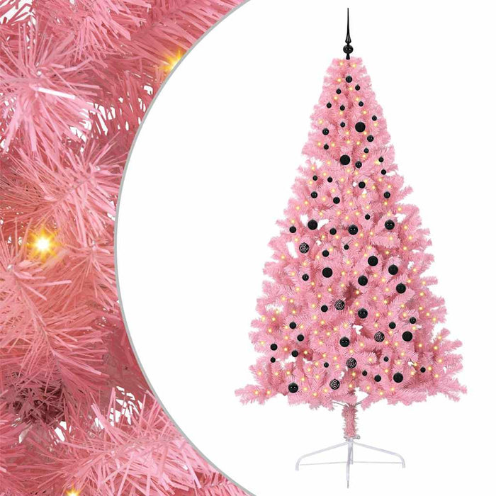 Pom de Crăciun artificial pre-iluminat Roz 240 cm PVC - WALTI WALTI