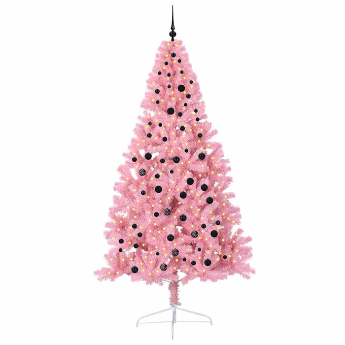 Pom de Crăciun artificial pre-iluminat Roz 240 cm PVC - WALTI WALTI