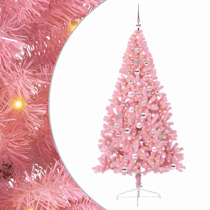 Pom de Crăciun artificial pre-iluminat Roz 240 cm PVC - WALTI WALTI