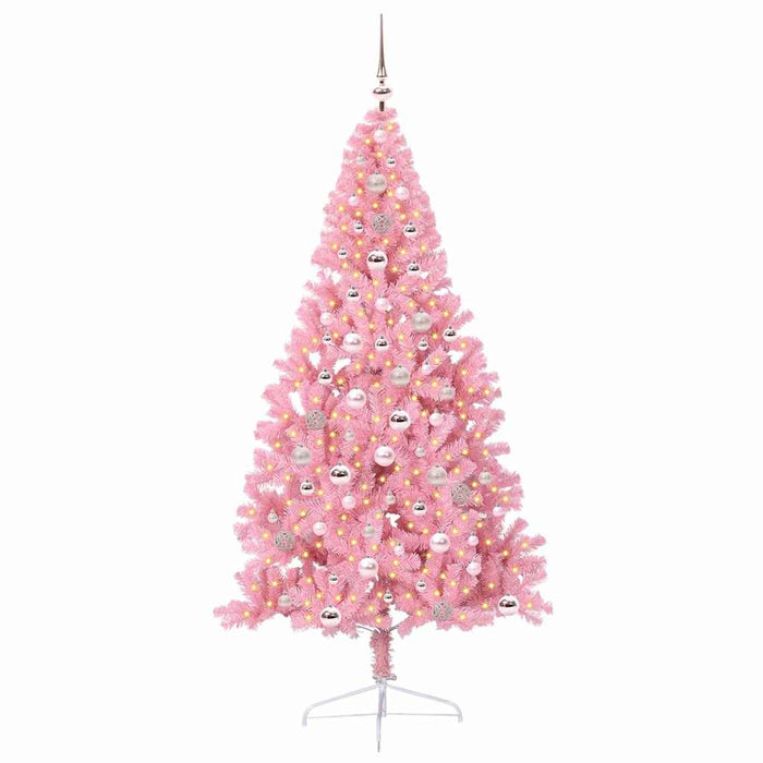 Pom de Crăciun artificial pre-iluminat Roz 240 cm PVC - WALTI WALTI