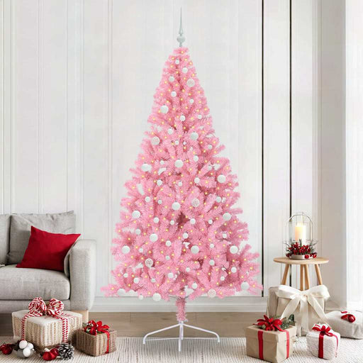 Pom de Crăciun artificial pre-iluminat Roz 240 cm PVC - WALTI WALTI