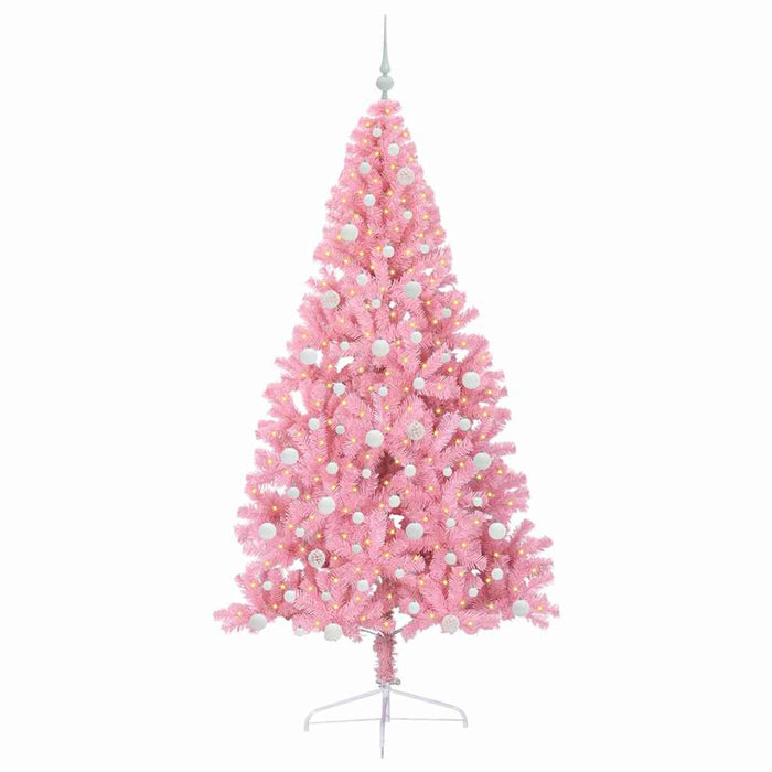 Pom de Crăciun artificial pre-iluminat Roz 240 cm PVC - WALTI WALTI